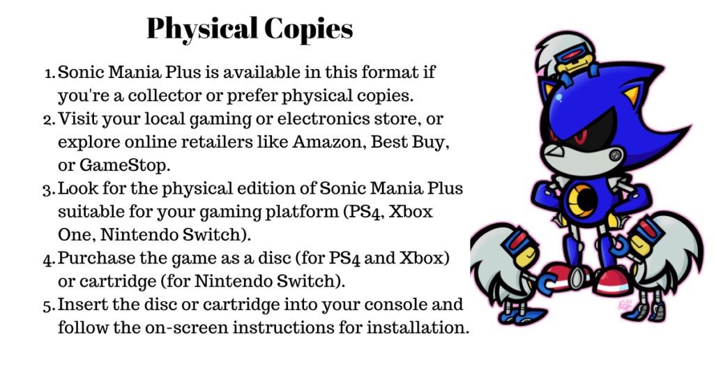 how do you get sonic mania plus physical copies