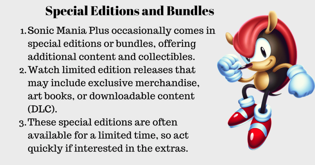 how do you get sonic mania plus special editions and bundles