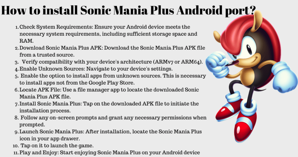 how to install sonic mania plus android port