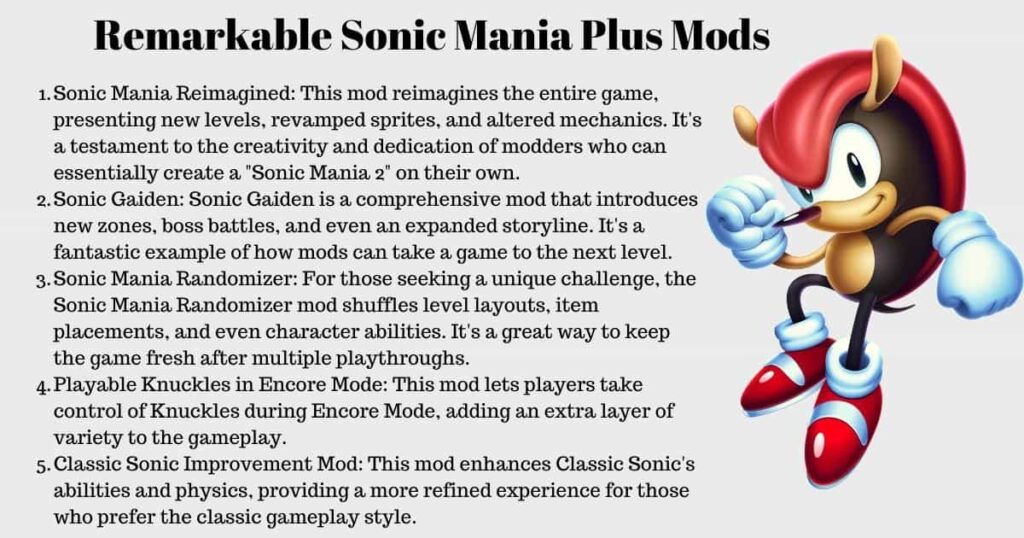 remarkable sonic mania plus mods