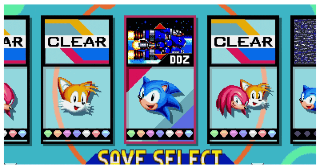 sonic mania Character Select