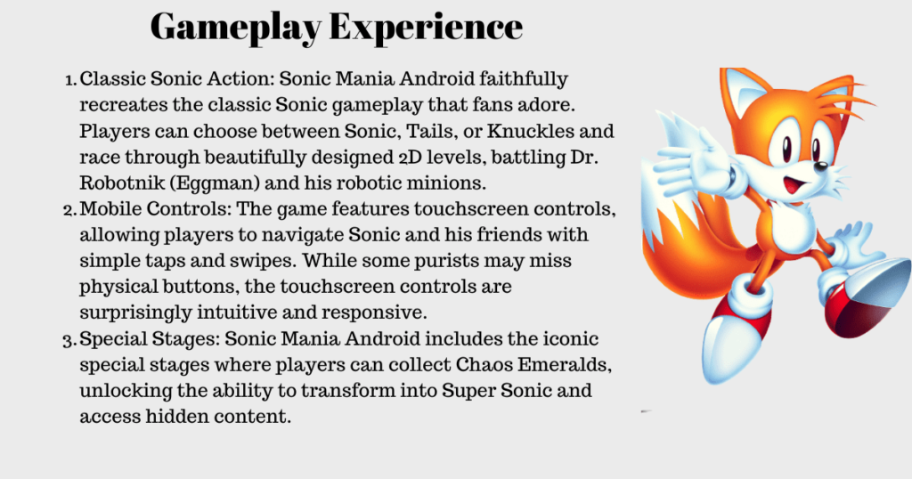 sonic mania on android gameplay experience