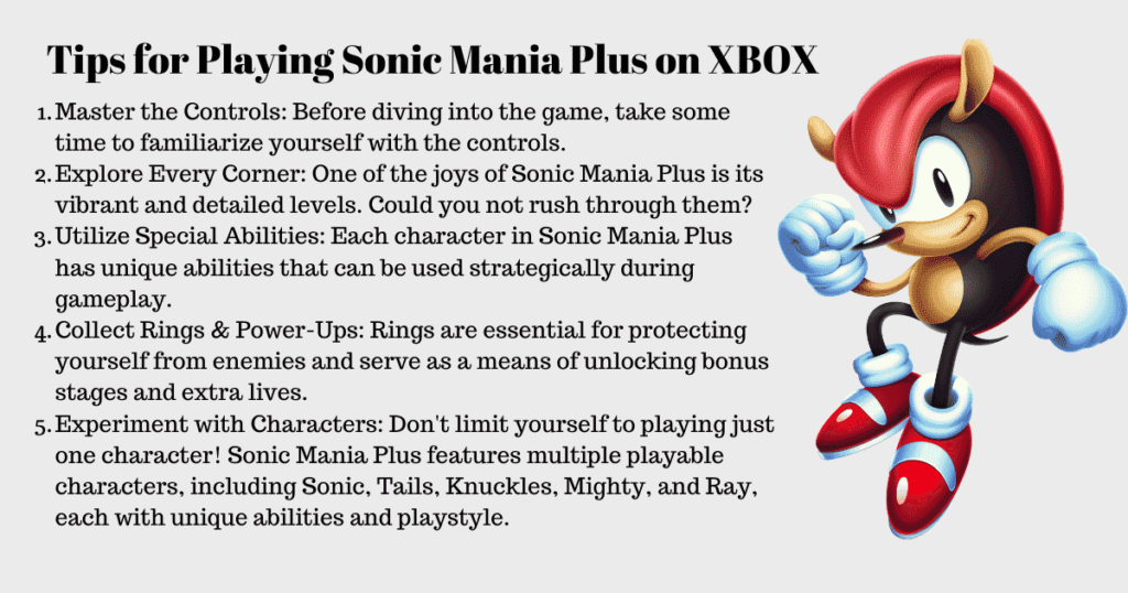 tips for playing sonic mania plus xbox one