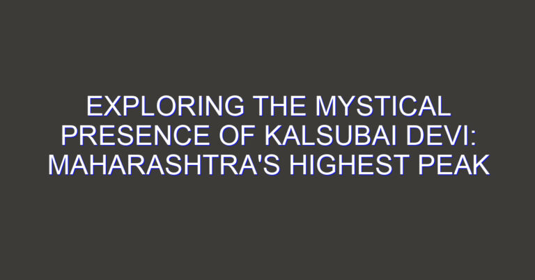Exploring the Mystical Presence of Kalsubai Devi: Maharashtra’s Highest Peak