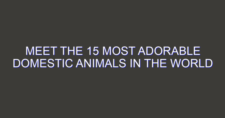 Meet the 15 Most Adorable Domestic Animals in the World