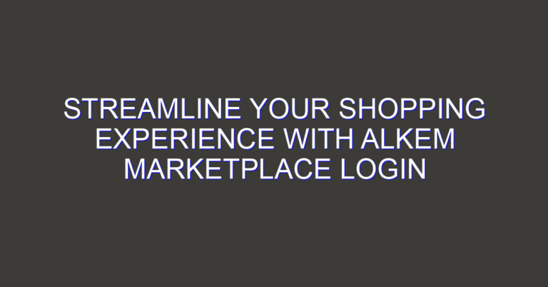 Streamline Your Shopping Experience with Alkem Marketplace Login