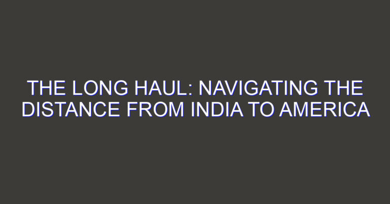The Long Haul: Navigating the Distance from India to America